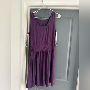 sleeveless purple dress